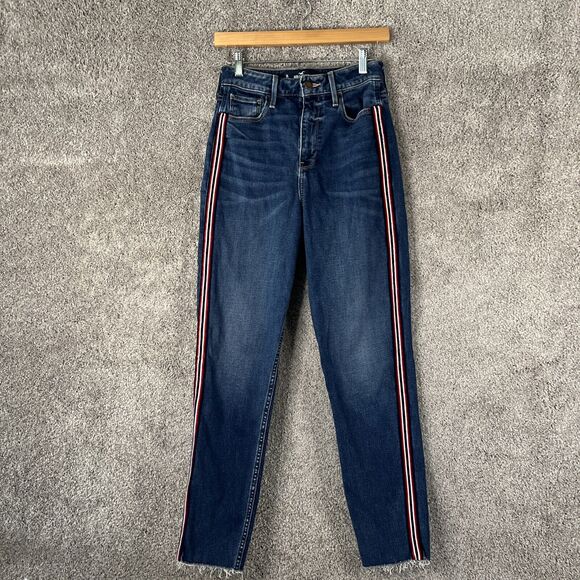 Hollister Denim - Hollister Mom Jeans Womens 3 Long 3L Blue Denim Ultra High Rise Pockets